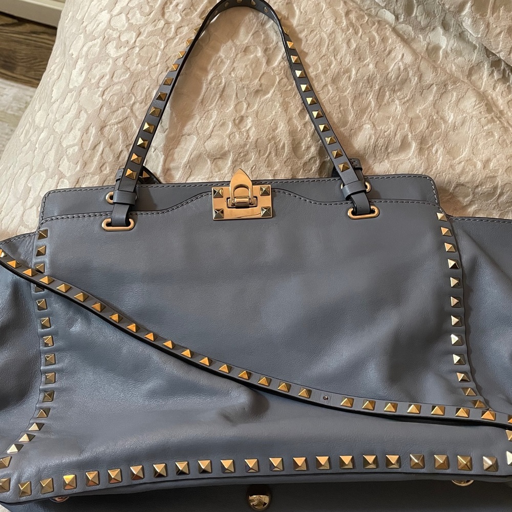 Valentino blue rock stud tote bag
